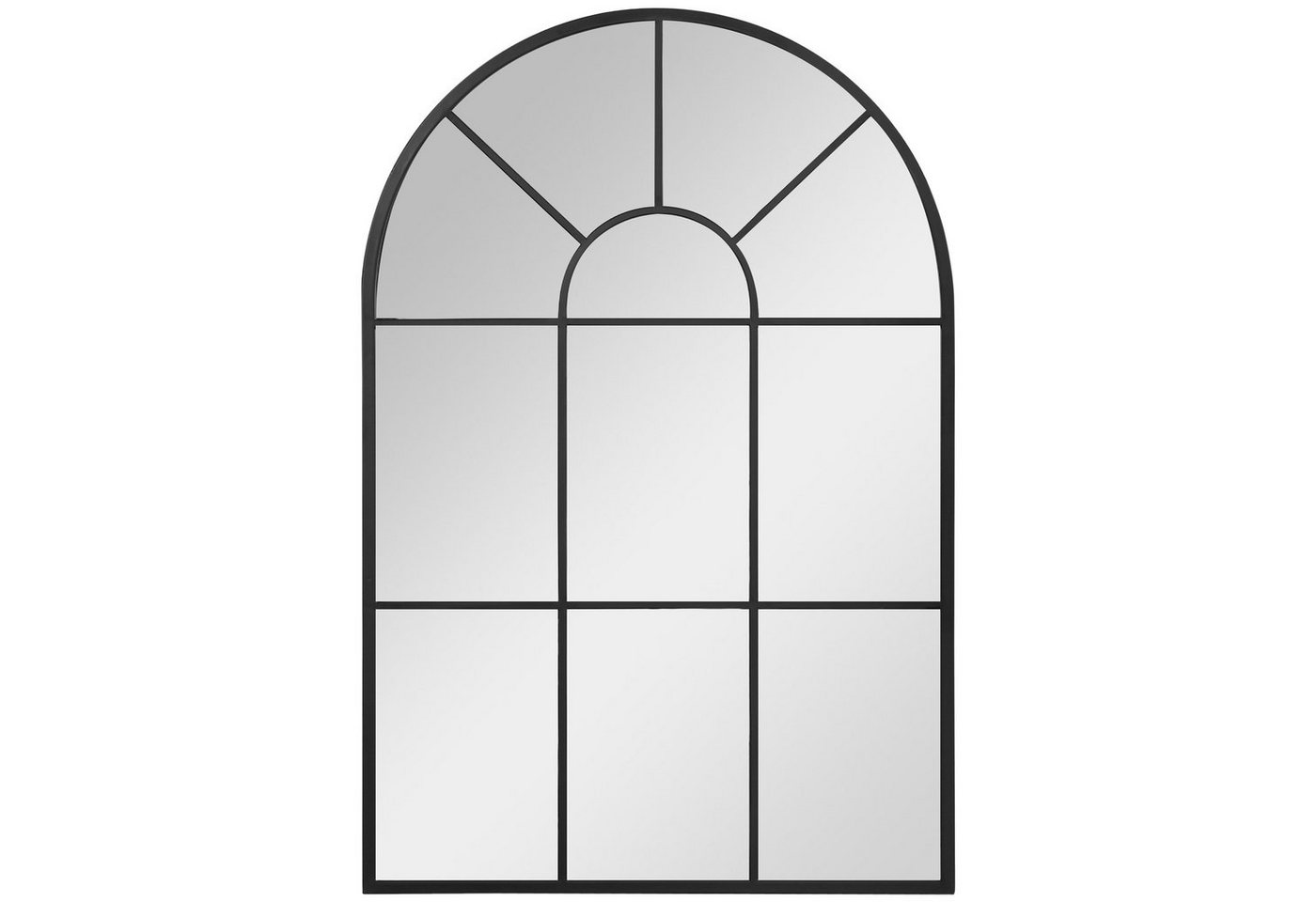 HOMCOM Wandspiegel Flurspiegel mit Metallrahmen (Fensterspiegel, 1-St., Spiegel), Schwarz 91 cm x 60 cm x 2 cm von HOMCOM