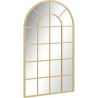 HOMCOM Wandspiegel Garderobenspiegel 110 x 62cm dekorativer Hängespiegel mit Metallrahmen für Schlafzimmer & Wohnzimmer in Gold   Aosom.de von HOMCOM