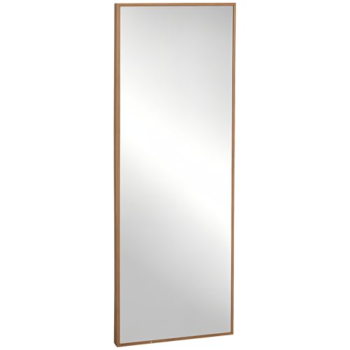 HOMCOM Wandspiegel Garderobenspiegel 125 x 45cm Flurspiegel mit Holzrahmen Ganzkörperspiegel Hängespiegel Wohnzimmerspiegel für Schlafzimmer Natur von HOMCOM