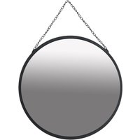 Wandspiegel Ø 50cm mit dekorativer Aufhängungchwarz Metall Glas von HOMCOM