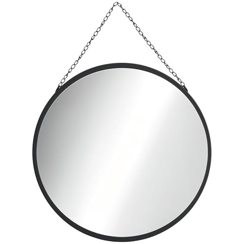HOMCOM Wandspiegel Ø 50 cm, Rund Spiegel mit Metallrahmen, Dekorativer Badezimmerspiegel für Schlafzimmer, Badezimmer, Wohnzimmer, Flur, Schwarz HOMCOM Wandspiegel Ø 50 cm, Rund Spiegel mit Metallrahmen, Dekorativer Badezimmerspiegel für Schlafzimmer, Badezimmer, Wohnzimmer, Flur, Schwarz von HOMCOM