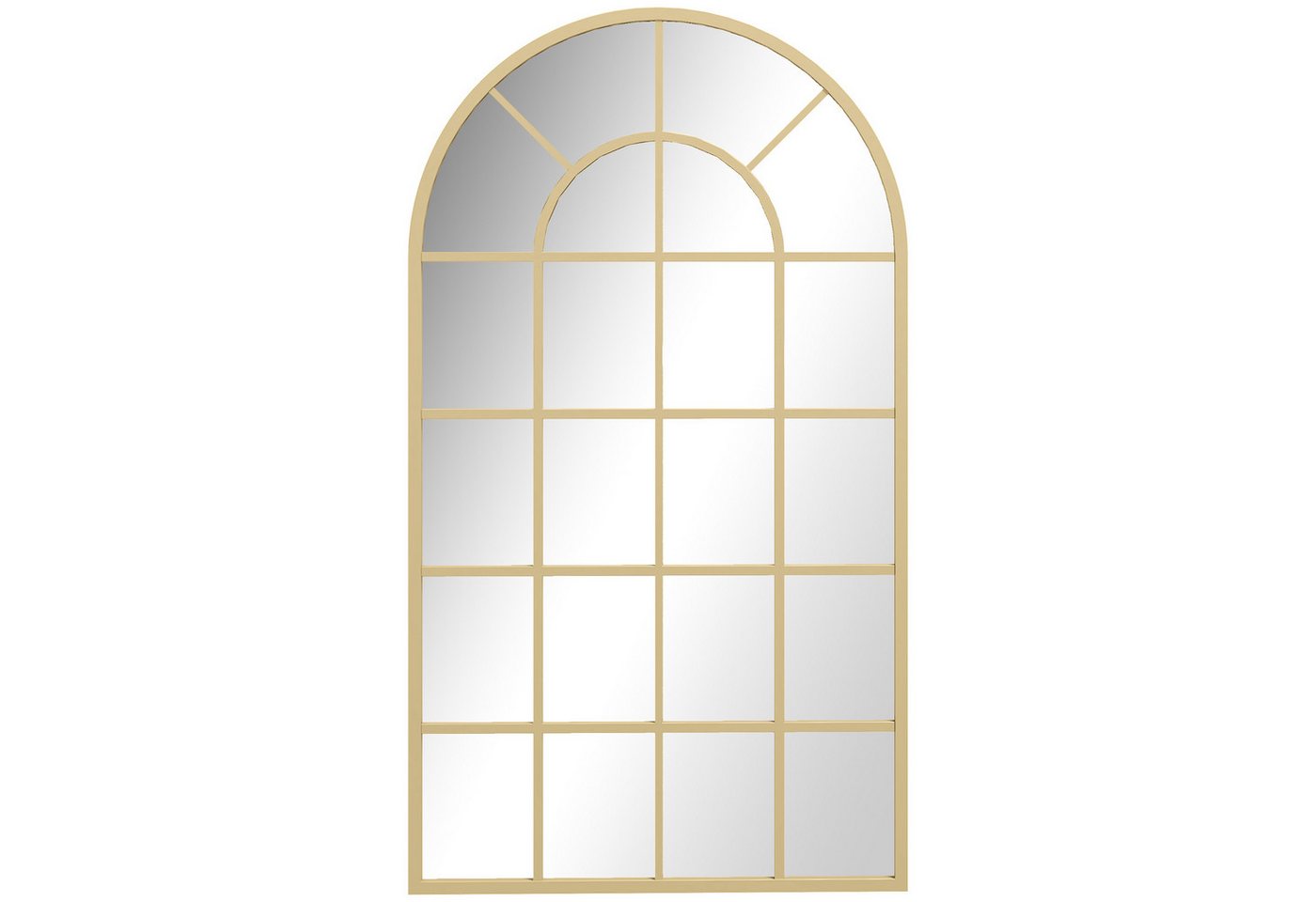 HOMCOM Wandspiegel mit Metallrahmen Hängespiegel Wohnzimmerspiegel (Flurspiegel, 1-St., Fensterspiegel), für Wohnzimmer, Esszimmer, Schlafzimmer, Gold von HOMCOM