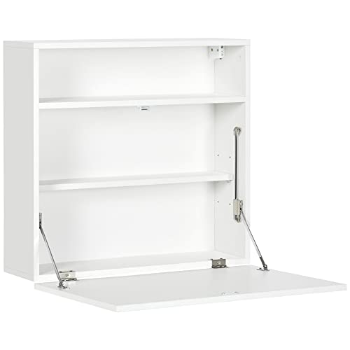 HOMCOM Wandtisch klappbar Wandklapptisch mit Ablagefächer Schreibtisch Klappbarer Computertisch Bürotisch Modernes Design Spanplatte Weiß 64 x 20 x 60 cm HOMCOM Wandtisch klappbar Wandklapptisch mit Ablagefächer Schreibtisch Klappbarer Computertisch Bürotisch Modernes Design Spanplatte Weiß 64 x 20 x 60 cm von HOMCOM