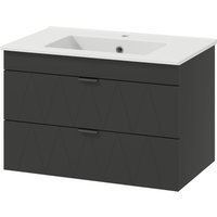 HOMCOM Waschbeckenunterschrank Hängender Unterschrank mit Keramikwaschbecken, Waschtischunterschrank mit 2 Soft-Close-Schubladen, Badunterschrank, Schwarz, 76 x 46 x 50 cm Aosom HOMCOM Waschbeckenunterschrank Hängender Unterschrank mit Keramikwaschbecken, Waschtischunterschrank mit 2 Soft-Close-Schubladen, Badunterschrank, Schwarz, 76 x 46 x 50 cm Aosom von HOMCOM