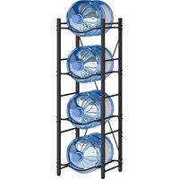 HOMCOM Wassergallonenhalter mit 4 Ebenen Lagerregal für Wasserflaschen mit verstärktem Metallgestell für Küche, Esszimmer, Wohnzimmer Schwarz   Aosom von HOMCOM