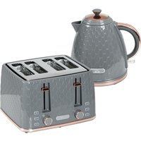 HOMCOM Wasserkocher Toaster Set 1,7L Wasserkocher 4 Toastscheiben Frühstücksset mit 7 Bräunungsstufen, automatischer Abschaltung, Auftau- & Aufwärmfunktion und Krümelfach, Grau   Aosom von HOMCOM
