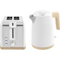 HOMCOM Wasserkocher Toaster Set 2200 W 1,7L Wasserkocher, 2 Scheiben Toaster, 7 Bräunungsstufen, Auftauen, Aufwärmen, Frühstück-Set mit Auto Off, Trockengehschutz Weiß   Aosom von HOMCOM