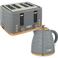 HOMCOM Frühstücksset Wasserkocher & Toaster 1,5L Wasserkocher 4 Scheiben Toaster 3000 W 7 Bräunungsstufen Auftauen & Aufwärmen Grau   Aosom.de von HOMCOM