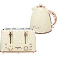 HOMCOM Wasserkocher mit Toaster 1,7L Wasserkocher 4 Toastscheiben Frühstücksset mit 7 Bräunungsstufen, automatischer Abschaltung, Auftau- & Aufwärmfunktion und Krümelfach, Beige   Aosom von HOMCOM