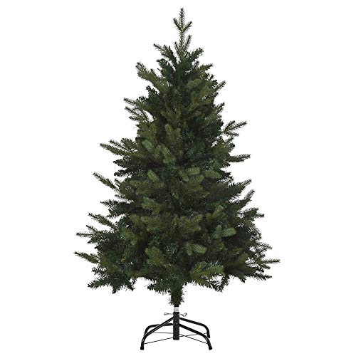 HOMCOM Weihnachtsbaum 1,2 m Christbaum Kunsttanne 657 Zweige Metallfuß PVC Grün Ø85 x 120H cm von HOMCOM