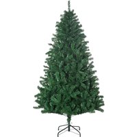 HOMCOM Weihnachtsbaum 1,8 m Christbaum Kunsttanne 1492 Zweige Metallfuß PVC Grün Ø115 x 180H cm von HOMCOM