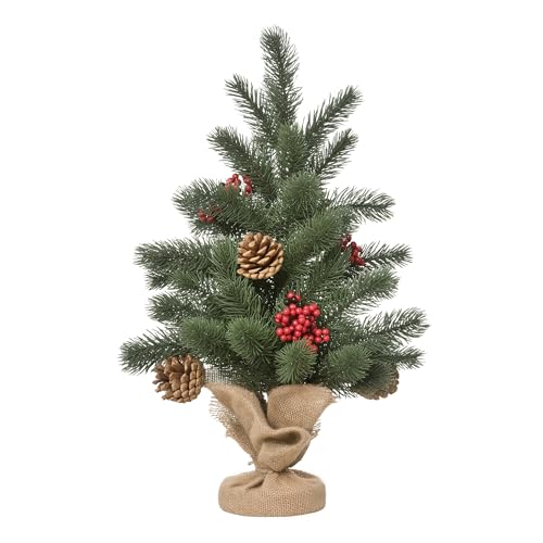 HOMCOM Weihnachtsbaum 50 cm Mini-Christbaum mit 4 roten Beeren und 4 Tannenzapfen kleine Kunsttanne 55 Zweige Sockel für Tisch und Schreibtisch PE Zement Sackleinen Grün Ø28 x 50 cm HOMCOM Weihnachtsbaum 50 cm Mini-Christbaum mit 4 roten Beeren und 4 Tannenzapfen kleine Kunsttanne 55 Zweige Sockel für Tisch und Schreibtisch PE Zement Sackleinen Grün Ø28 x 50 cm von HOMCOM