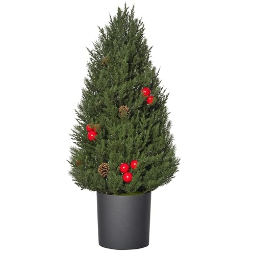 HOMCOM Weihnachtsbaum 50 cm Zypressen-Weihnachtsbaum 170 Zweige Christbaum mit 7 roten Beeren und 6 Tannenzapfen Kunsttanne für Tisch und Schreibtisch PVC PE Grün Ø27 x 47 cm HOMCOM Weihnachtsbaum 50 cm Zypressen-Weihnachtsbaum 170 Zweige Christbaum mit 7 roten Beeren und 6 Tannenzapfen Kunsttanne für Tisch und Schreibtisch PVC PE Grün Ø27 x 47 cm von HOMCOM