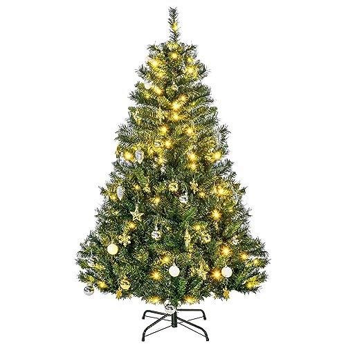 HOMCOM Weihnachtsbaum Tannenbaum mit Deko 120 LEDs 511 Spitzen Ø95 x 150H cm von HOMCOM