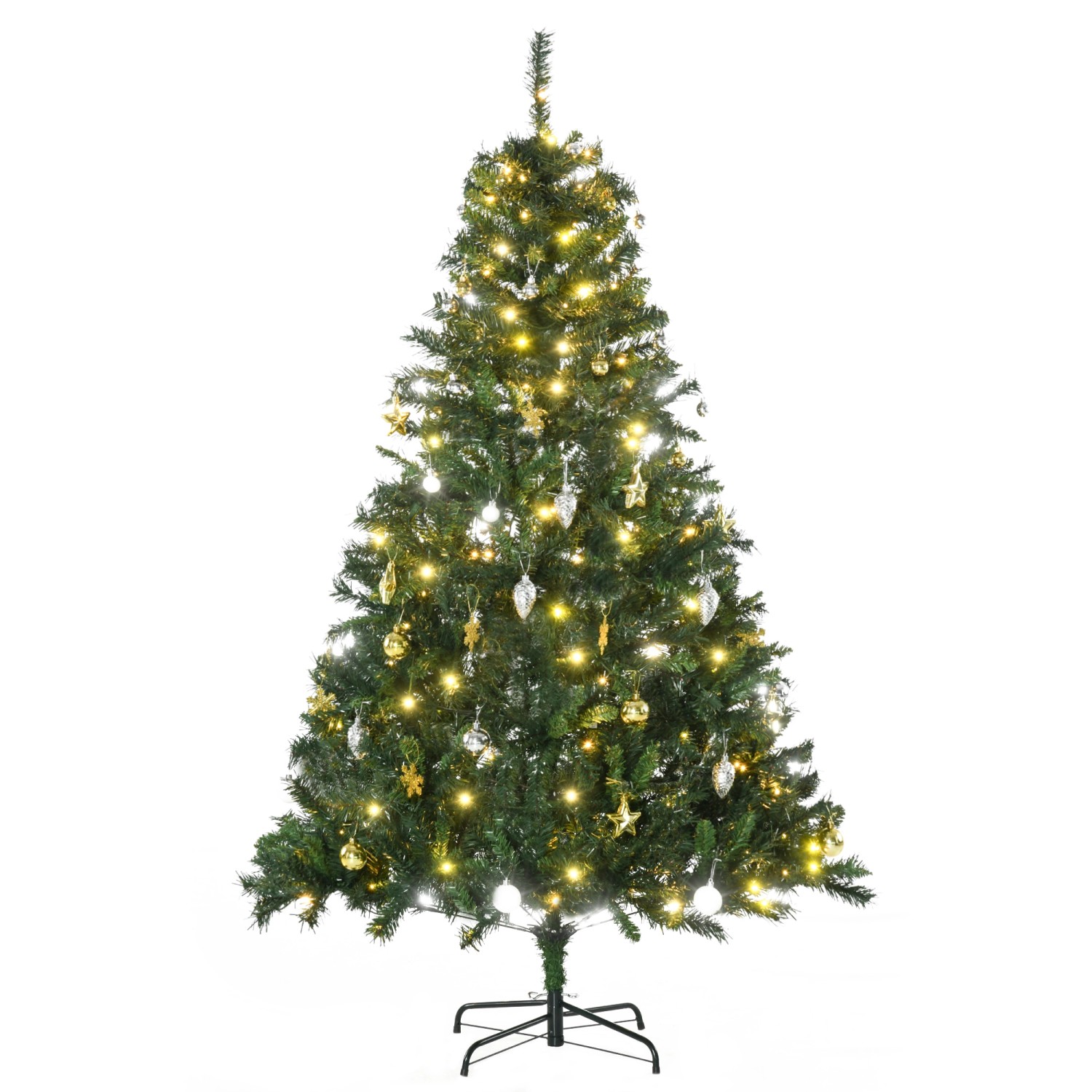 HOMCOM Weihnachtsbaum Tannenbaum mit Deko 200 LEDs 745 Spitzen Ø 112 x H180 cm HOMCOM Weihnachtsbaum Tannenbaum mit Deko 200 LEDs 745 Spitzen Ø 112 x H180 cm von HOMCOM