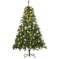 HOMCOM Weihnachtsbaum Tannenbaum mit Deko 200 LEDs 745 Spitzen Ø 112 x H180 cm von HOMCOM