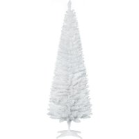 HOMCOM Weihnachtsbaum Tannenbaum mit Kunststoffständer 390 Spitzen Weiß Ø 55 x H180 cm von HOMCOM