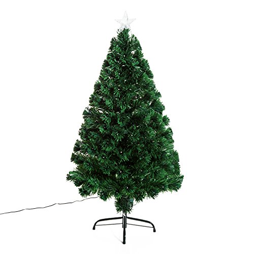 HOMCOM Weihnachtsbaum künstlicher Christbaum Tannenbaum LED Lichtfaser 120 cm von HOMCOM