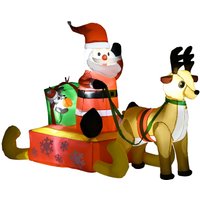 HOMCOM Weihnachtsdeko 1,22 m Weihnachtsmann mit LED-Beleuchtung, Gartendeko von HOMCOM