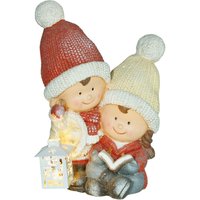 HOMCOM Weihnachtsdeko Figur 45 cm Weihnachtswichtel mit Buch und Laterne von HOMCOM