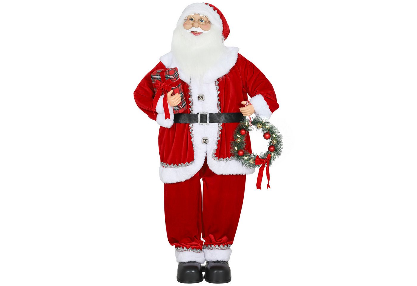 HOMCOM Weihnachtsmann 120 cm, biegsame Arme (Weihnachtsdekoration, 1 St., Singender und tanzender Weihnachtsmann), Geräuschaktivierung, Rot von HOMCOM