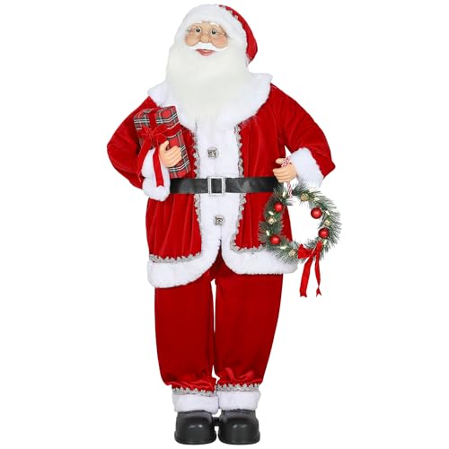 HOMCOM Weihnachtsmann 120 cm Singender Tanzender Nikolaus Dekofigur Weihnachtsdeko mit beweglichen Armen, Geschenk und Kranz, Lebensgroßer Weihnachten Figur Christbaumschmuck Geschenk Party HOMCOM Weihnachtsmann 120 cm Singender Tanzender Nikolaus Dekofigur Weihnachtsdeko mit beweglichen Armen, Geschenk und Kranz, Lebensgroßer Weihnachten Figur Christbaumschmuck Geschenk Party von HOMCOM