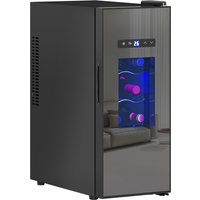 HOMCOM Weinkühlschrank 12 Flaschen 30L 8-18℃ Doppelt Thermoelektrisch Flaschenkühlschrank mit Glastür, Getränkekühlschrank mit LED-Leuchte, Kleiner Weinschrank mit Touch-Screen Schwarz   Aosom von HOMCOM