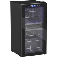 HOMCOM Weinkühlschrank 2 Zonen 28 Flaschen 74L 5-18℃ Kompressor Getränkekühlschrank mit LED-Leuchte, Anti-UV Glastür, Kleiner Weinschrank Flaschenkühlschrank mit Touch-Screen Schwarz   Aosom von HOMCOM