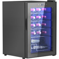 HOMCOM Weinkühlschrank 20 Flaschen 53L 5-18℃ Kompressor Getränkekühlschrank mit Anti-UV Glastür, Flaschenkühlschrank mit LED-Leuchte, Kleiner Weinschrank mit Touch-Screen Schwarz   Aosom von HOMCOM