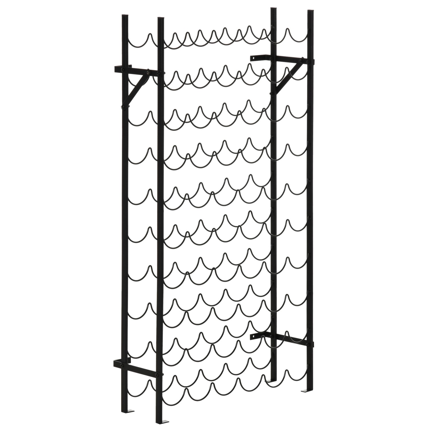 HOMCOM Weinregal Weinständer 60 Flaschen Wandbefestigung Metall Schwarz HOMCOM Weinregal Weinständer 60 Flaschen Wandbefestigung Metall Schwarz von HOMCOM