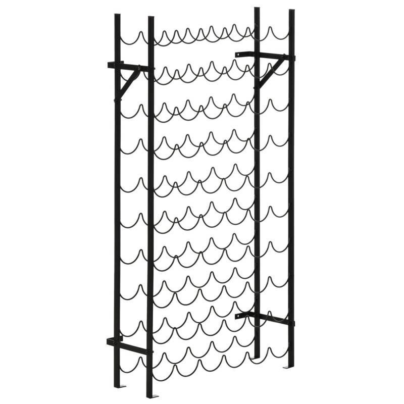 HOMCOM Weinregal Weinständer 60 Flaschen Wandbefestigung Metall Schwarz von HOMCOM