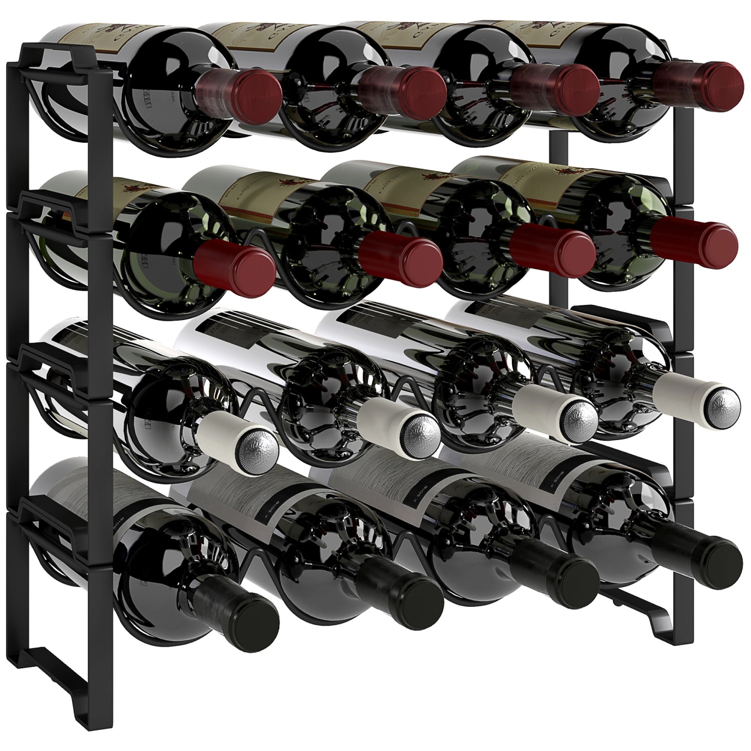 HOMCOM Weinregal für 16 Weinflaschen Metall Schwarz 42,5L x 16,5B x 41H cm HOMCOM Weinregal für 16 Weinflaschen Metall Schwarz 42,5L x 16,5B x 41H cm von HOMCOM