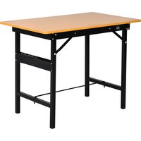 HOMCOM Werkbank Werktisch Arbeitstisch  Klapptisch Arbeitsplatte zusammenklappbar Stahl, MDF Gelb+Schwarz 100 x 60 x 75,5 cm   Aosom von HOMCOM