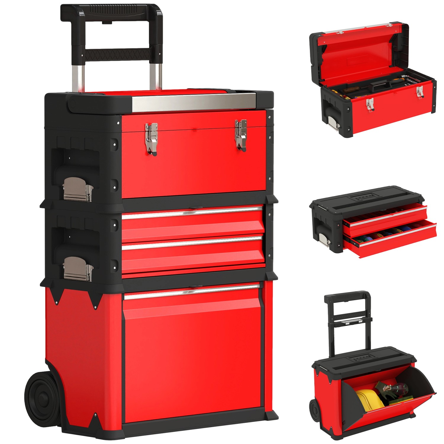 HOMCOM Werkstattwagen inkl. Koffer Werkzeugwagen Leer 52L x 32B x 72H cm HOMCOM Werkstattwagen inkl. Koffer Werkzeugwagen Leer 52L x 32B x 72H cm von HOMCOM