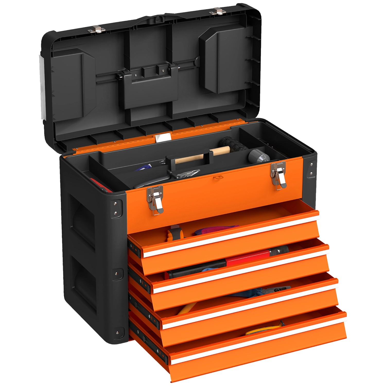 HOMCOM Werkzeugkiste Leer 49 x 25 x 40 cm Werkzeugkasten mit 4 Schubladen HOMCOM Werkzeugkiste Leer 49 x 25 x 40 cm Werkzeugkasten mit 4 Schubladen von HOMCOM