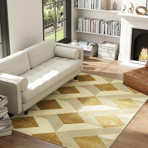 HOMCOM Wohnzimmerteppich 170 x 120 cm Kurzflorteppich, maschinenwaschbar, hypoallergen, für Wohnzimmer, Schlafzimmer, Arbeitszimmer, gelb HOMCOM Wohnzimmerteppich 170 x 120 cm Kurzflorteppich, maschinenwaschbar, hypoallergen, für Wohnzimmer, Schlafzimmer, Arbeitszimmer, gelb von HOMCOM