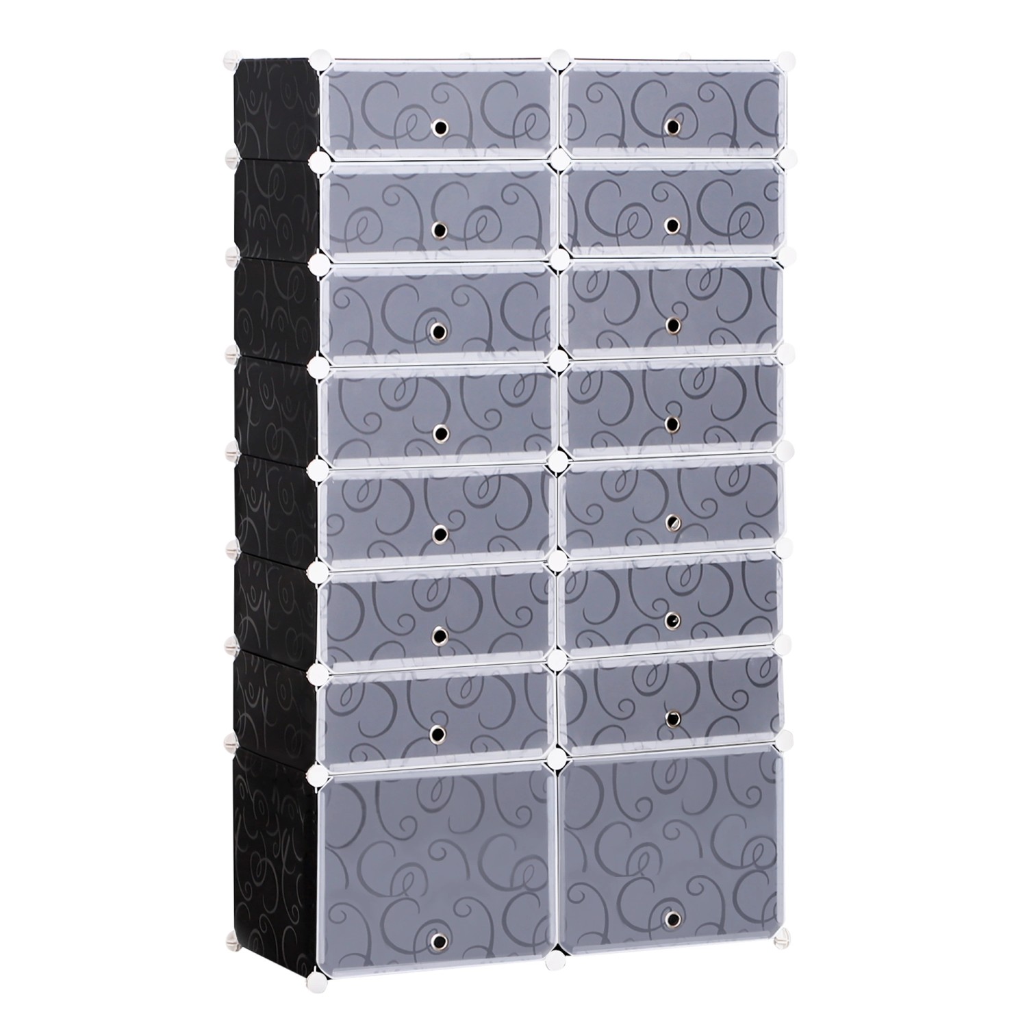 HOMCOM Würfelregal Kunststoff Metall Schwarz B95 x T37 x H160 cm HOMCOM Würfelregal Kunststoff Metall Schwarz B95 x T37 x H160 cm von HOMCOM