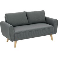 HOMCOM Zweisitzer Sofa mit 2 Kissen, Polstersofa mit 54cm extra tiefen Sitzen, Doppelsofa aus Cord, klein Sofa mit Holzrahmen 2er Couch für HOMCOM Zweisitzer Sofa mit 2 Kissen, Polstersofa mit 54cm extra tiefen Sitzen, Doppelsofa aus Cord, klein Sofa mit Holzrahmen 2er Couch für von HOMCOM