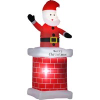 HOMCOM aufblasbarer Weihnachtsdeko 210 m Weihnachtsmann mit Schornstein selbstaufblasend für Garten & festliche Beleuchtung   Aosom.de von HOMCOM