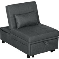 HOMCOM bequemer Liegesessel Schlafsessel 3-in-1 Sessel modern, bis 150 kg, Leinenoptik, inkl. Kissen, 65,5 x 104 x 81 cm, Dunkelgrau Aosom HOMCOM bequemer Liegesessel Schlafsessel 3-in-1 Sessel modern, bis 150 kg, Leinenoptik, inkl. Kissen, 65,5 x 104 x 81 cm, Dunkelgrau Aosom von HOMCOM