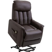 Homcom - Relaxsessel Elektrisch Fernsehsessel mit Aufstehhilfe, Liegefunktion, tv Sessel mit Fußteil, Seitentasche, Fernbedienung, für Wohnzimmer, von HOMCOM