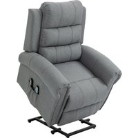 HOMCOM elektrischer Aufstehsessel, Massagesessel mit Aufstehhilfe, Wärmefunktion, Fernbedienung, Leinen, Grau, 98 x 96 x 105 cm   Aosom von HOMCOM