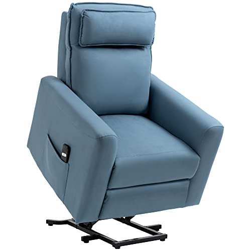 HOMCOM elektrischer Aufstehsessel TV Sessel mit Aufstehhilfe, Liegefunktion gepolstert Relaxsessel mit Fernbedienung, Seitentasche, Fernsehsessel aus Samt, Blau HOMCOM elektrischer Aufstehsessel TV Sessel mit Aufstehhilfe, Liegefunktion gepolstert Relaxsessel mit Fernbedienung, Seitentasche, Fernsehsessel aus Samt, Blau von HOMCOM