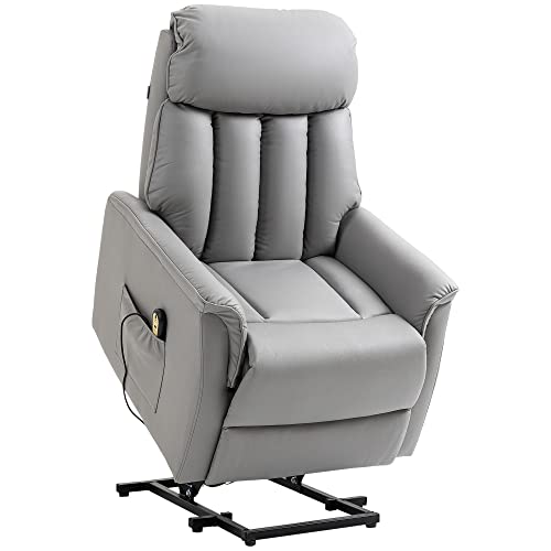 HOMCOM Relaxsessel Elektrisch Fernsehsessel mit Aufstehhilfe, Liegefunktion, TV Sessel mit Fußteil, Seitentasche, Fernbedienung, für Wohnzimmer, bis 150 kg, Kunstleder, Grau HOMCOM Relaxsessel Elektrisch Fernsehsessel mit Aufstehhilfe, Liegefunktion, TV Sessel mit Fußteil, Seitentasche, Fernbedienung, für Wohnzimmer, bis 150 kg, Kunstleder, Grau von HOMCOM