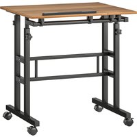 HOMCOM höhenverstellbarer Sitz‑Steh‑Schreibtisch 70 x 60 cm mit Rollen und neigbarer Platte – platzsparender Computer‑Schreibtisch, Braun Aosom HOMCOM höhenverstellbarer Sitz‑Steh‑Schreibtisch 70 x 60 cm mit Rollen und neigbarer Platte – platzsparender Computer‑Schreibtisch, Braun Aosom von HOMCOM