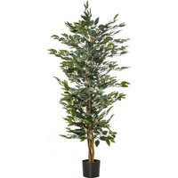 HOMCOM künstliche Pflanzen 150 cm künstlicher Ficus-baum Kunstpflanze Zimmerpflanze Dekopflanze Büro von HOMCOM