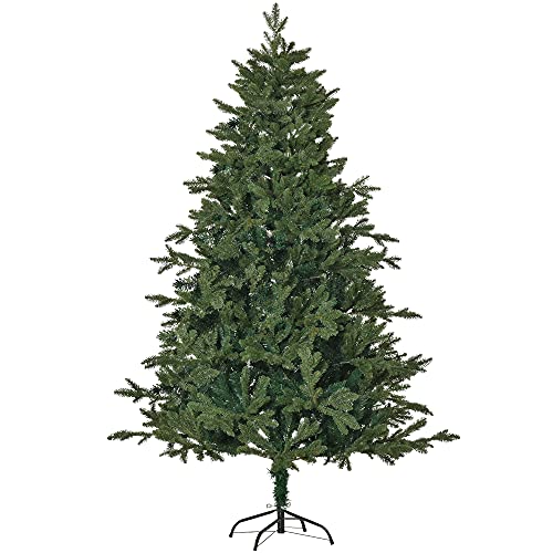 HOMCOM künstlicher Weihnachtsbaum 1,8 m Christbaum Tannenbaum PVC PE Metall Grün Ø120 x 180 cm von HOMCOM