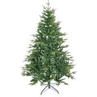 HOMCOM künstlicher Weihnachtsbaum 210 cm mit 2551 Astspitzen Christbaum Tannenbaum mit Standfuß flammhemmend PVC PE Metall Grün von HOMCOM