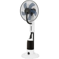 HOMCOM leiser Nebelbefeuchter-Lüfter 90 W, Standlüfter auf Rollen 120 cm mit 3 Geschwindigkeiten, Oszillation auf 70°, neigbarer Kopf, 2,8L Wassertank, weiß   Aosom von HOMCOM