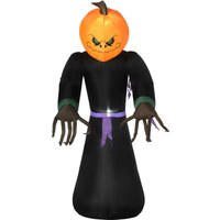 Halloween Dekoration Aufblasbar Selbstaufblasend Schreck Gespenst Kürbis von HOMCOM